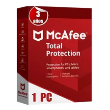 Promocion Mcafe 2021 Total Protection 3 Años 1 Pc Tecnoarte