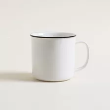 Tazas De Café Diseño Moderno Blanca Con Borde Negro L