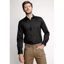 Camisa Hombre Smart Casual Austin Negro Fw 2023 Ferouch