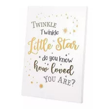 Lillian Rose Twinkle Little Star Canvas Baby Nursery Letrero