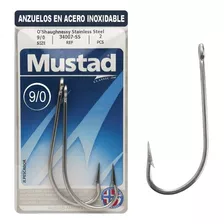 Anzuelo Pesca Mustad O´shaughnessy Acero Inoxidable 9/0 X2