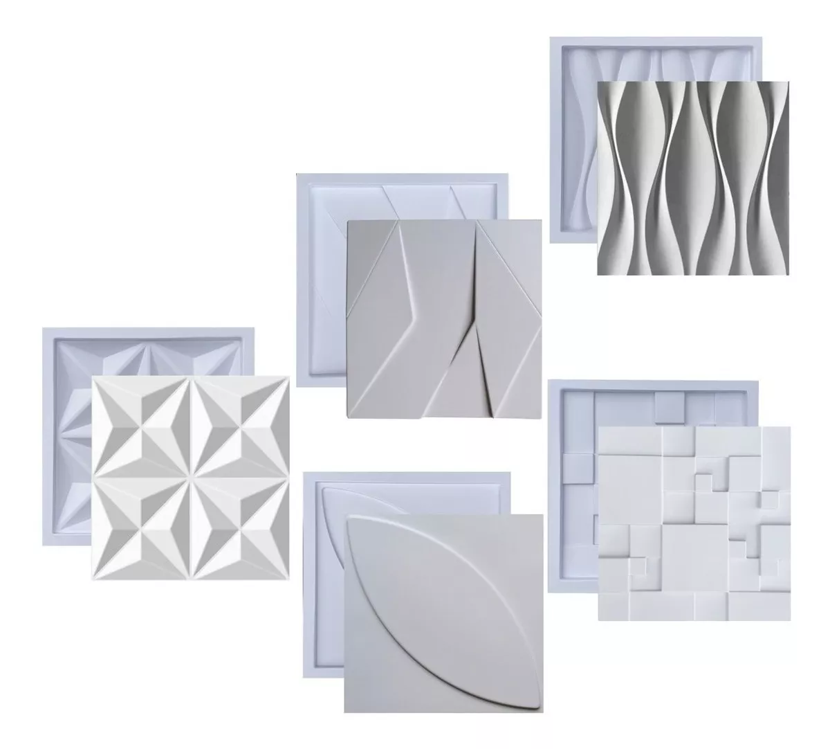 Formas Molde De Gesso 3d Kit Placa Cimento Abs Plástico