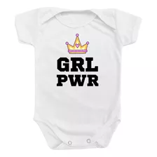 Body Bebê Personalizado Girl Power Grl Pwl Meninas Feminista