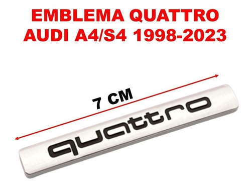 Par De Emblemas Audi Quattro Audi A4/s4 1998-2023 Crom/negro Foto 6