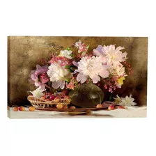 Quadro Decorativo Floral Vaso De Flores 55x100 P Sala Quarto