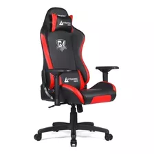 Silla De Escritorio Gtracing Ace-s1 Gamer Ergonómica Negra Y Roja Con Tapizado De Cuero