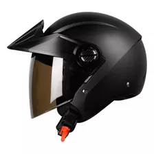 Casco Abierto Ich 102 Solid Negro Mate Visor Humo