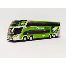 Miniatura Ônibus Pássaro Verde G7 Dd 4 Eixos 30 Centímetros Cor Branco E Verde