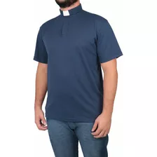 Camisa Para Padre - Polo Clerical Azul Marinho Ref.: 220