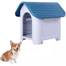 Casa Para Perro/gato Rundy Interior/exterior Contra Agua Color Azul