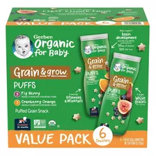 Gerber Organic Puffs Paquete Variado 6 De 42gr Importado