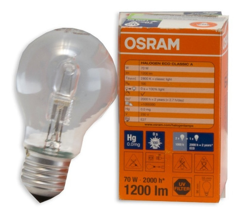 Foco Halógen Eco Classic A Osram 70w 230v