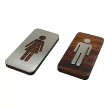 Letreros Baño Mujerhombre Para Puerta Wc Pack 2 Piezas