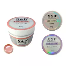 Kit 3 Gel Xed - X&d Uv Led 56g Pink Nude/transparente/white 