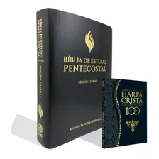 Kit Bíblia De Estudo Pentecostal Global + Harpa Cristã Edição Especial Comemorativa Centenário Popular Cpad 100 Anos