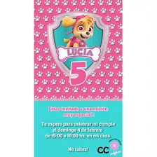 Invitación Tarjeta Digital Cumpleaños Paw Patrol Skye