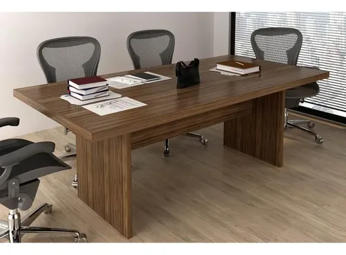 Mesa De Escritório Diretor Reunião Me4119 Nogal - Tecno Mobi Nogal