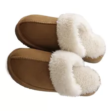 Pantufla Hombre Invierno Calientes Peludas Casa Levantar