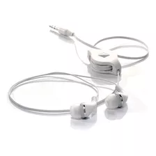 Auriculares Con Cable Retráctil Travel Blue Tb552 Color Blanco