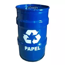 Lixeira Metalica Tambor Reciclagem Papel Tonel 50lt