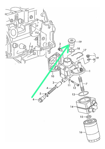 Tapa Superior Porta Filtro Aceite De Motor Jetta Golf A4 1.8 Foto 7