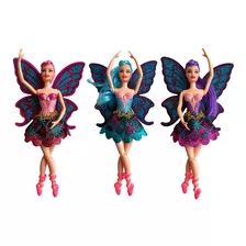 Boneca Estilo Barbie Bailarina Com Asas Brilhante Articulada