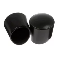 Borracha Redonda Para Pé De Cadeira 25mm Pvc Preta - 20 Pçs