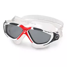 Óculos De Natação Aqua Sphere Máscara Vista Profissional Cor Branco Com Vermelho / Lente Fumê