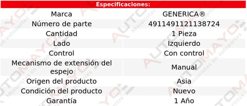 Un Espejo Izquierdo Man C/control Genrica Megane 1995-2000 Foto 2