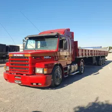 Scania 142 4x2 1989 + Grade Baixa Randon 13,6m 1986