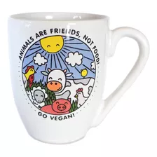 Taza Conica Diseño Vegano Animales Amigos Friends Jarro