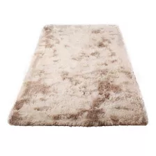 Bajada De Cama Alfombra Peluda Medida 1,20x0,60 Beige