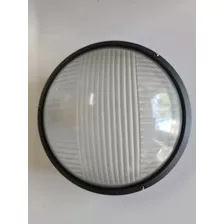 Plafon Tortuga De Aluminio,negro Difusor De Vidrio, Apto Led