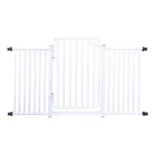 Grade Reforçada Porta Segurança Portão Pet Bebê 134/139 Cm Cor Branco