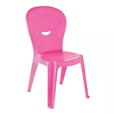 Cadeira Plastica Monobloco Infantilo Vice Rosa