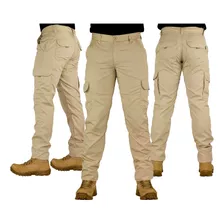 Calça Tática Militar Cargo Masculina Poly 6 Bolsos Reforçada