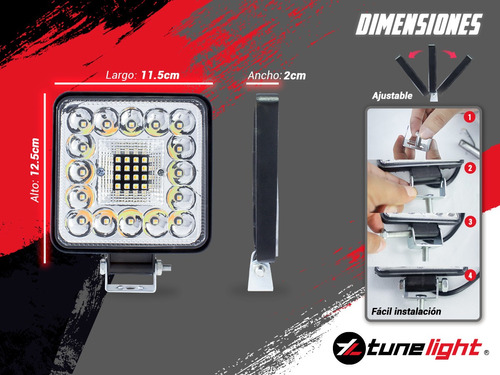 2 Faros Luz Blanca mbar Tunelight 48w 33 Leds Jeep/4x4/moto Foto 3