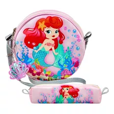 Kit Bolsa Feminina Infantil Sereia Magicc Bolsas Ki-223