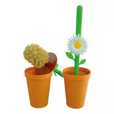 1 Cepillo Decorativo Cactus Flor Baño Wc Sanitario Perico