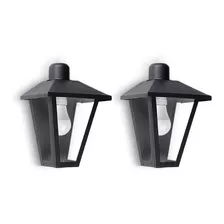 Pack X 2 Farol Colonial Trapezoidal De Pared Exterior Jardin