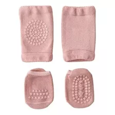Rodilleras Y Calcetines Antiderrape Para Bebe 8 Pzs (2 Sets)