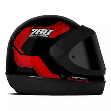 Capacete Pro Tork Sport Moto 788 Viseira Fumê Vermelho 60