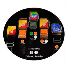 Funda Para Reloj Inteligente Smartwatch W69 Ultra 9 Mini Gps Brújula, Color Negro, Correa Negra