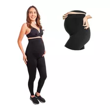 Calça Legging Gestante Grávida Cintura Alta Preta Zee Rucci