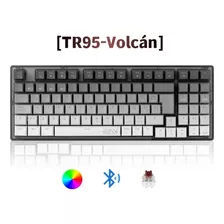 Terport 90% Teclado Mecánico Inalambrico En Español Tr95 Volcán, Bluetooth+usb+cable Removible, Outemu Brown Switch Hotswap, Luces Full Rgb, 95 Teclas Antighosting, Juegos&oficina