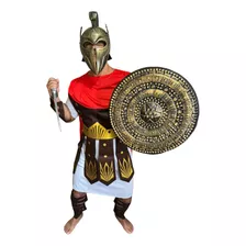 Fantasia Gladiador Roupa+ Capacete+ Escudo + Martelo 