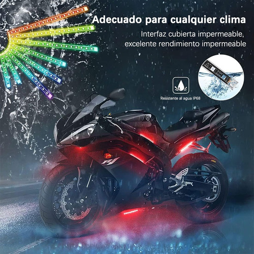 Kit Led Moto Rgb 8pz Control App Luz De Atmnica Honda Foto 7