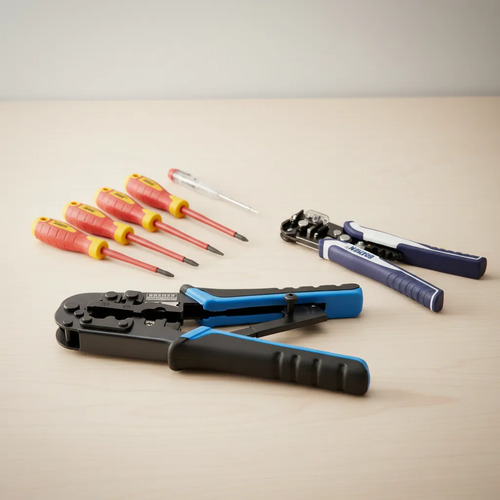 Kit Bremen: Pinza Crimpeadora Rj11 Rj12 Rj45 Profesional + Set Destornilladores + Pelacables
