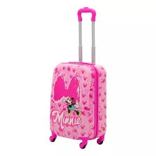 Maleta Viaje Infantil Rodante Disney Minnie Mouse Moño Bow Color Rosa Chicle