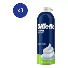 Pack Espuma De Afeitar Gillette Foamy Sensitive Skin 312 Gr